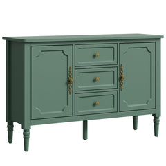 Sideboard Storage Cabinet with 3 Drawers and 2 Doors in Green