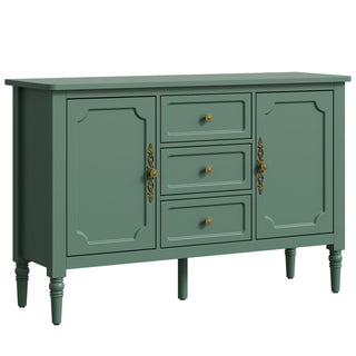 Sideboard Storage Cabinet with 3 Drawers and 2 Doors in Green