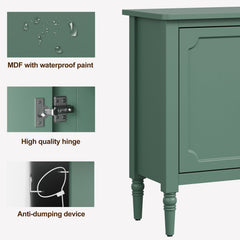Sideboard Storage Cabinet with 3 Drawers and 2 Doors in Green