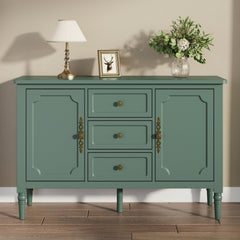 Sideboard Storage Cabinet with 3 Drawers and 2 Doors in Green