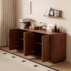 Sideboard Storage Cabinet with Press-Spring Doors in Walnut