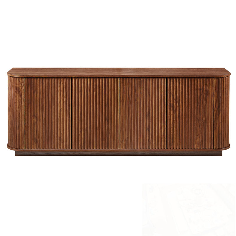 Sideboard Storage Cabinet with Press-Spring Doors in Walnut