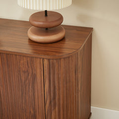 Sideboard Storage Cabinet with Press-Spring Doors in Walnut