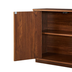 Sideboard Storage Cabinet with Press-Spring Doors in Walnut