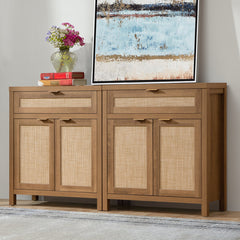 Sideboard with 2 Doors and 1 Drawer in Natural Oak