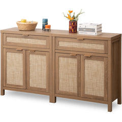 Sideboard with 2 Doors and 1 Drawer in Natural Oak