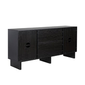 Sideboard with 2 Doors and 2 Drawers in Black Wood