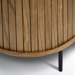 Sideboard with 2 Sliding Doors and 4 Shelves in Smoked Oak