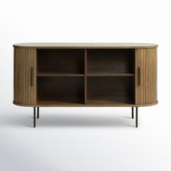Sideboard with 2 Sliding Doors and 4 Shelves in Smoked Oak
