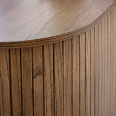 Sideboard with 2 Sliding Doors and 4 Shelves in Smoked Oak