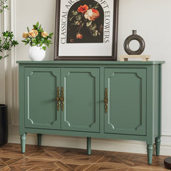 Sideboard with 3 Doors, 47 in W, Green Gloss Finish