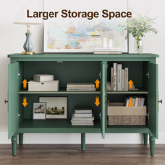 Sideboard with 3 Doors, 47 in W, Green Gloss Finish