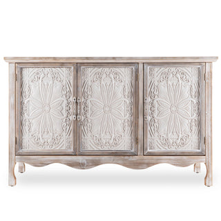 Sideboard with 3 Doors and Solid Wood Construction