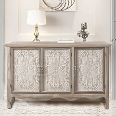 Sideboard with 3 Doors and Solid Wood Construction