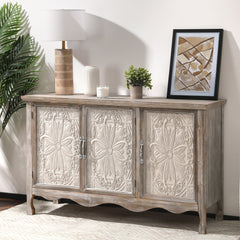 Sideboard with 3 Doors and Solid Wood Construction