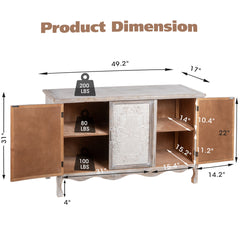 Sideboard with 3 Doors and Solid Wood Construction