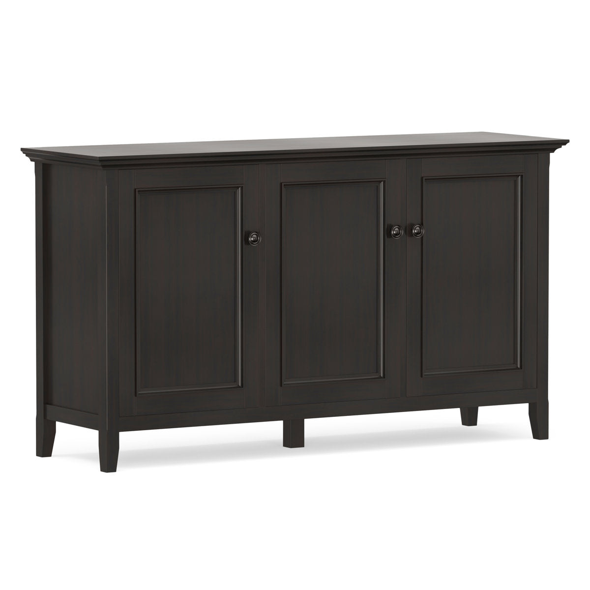Sideboard with 3 Doors in Hickory Brown Solid and Manufactured Wood