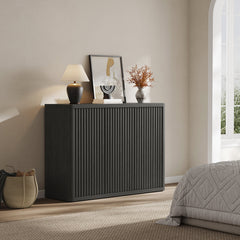 Sideboard with 3 Doors in Manufactured Wood, Dark Gray