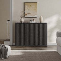 Sideboard with 3 Doors in Manufactured Wood, Dark Gray