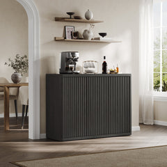 Sideboard with 3 Doors in Manufactured Wood, Dark Gray