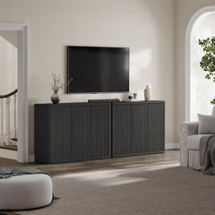 Sideboard with 3 Doors in Manufactured Wood, Dark Gray