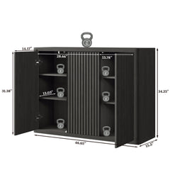 Sideboard with 3 Doors in Manufactured Wood, Dark Gray