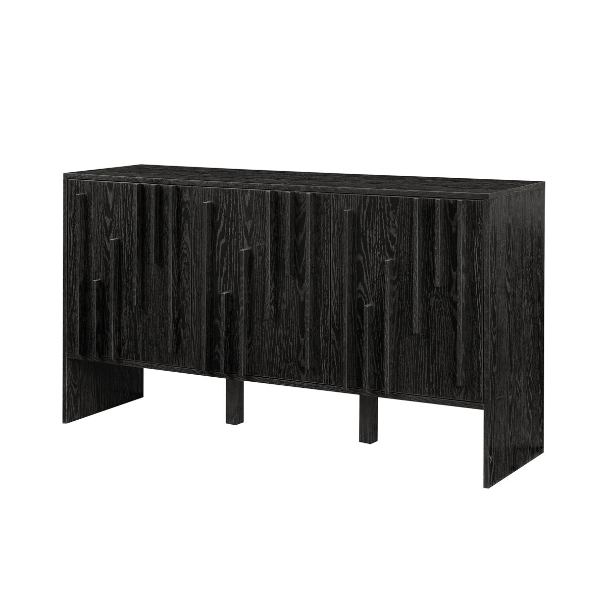 Sideboard with 3 Soft-Close Doors in Black Manufactured Wood