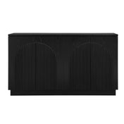 Sideboard with 4 Adjustable Shelves and Double Doors, Black MDF