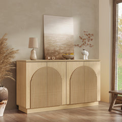 Sideboard with 4 Adjustable Shelves, Oak MDF