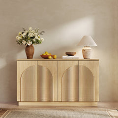 Sideboard with 4 Adjustable Shelves, Oak MDF