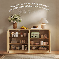 Sideboard with 4 Adjustable Shelves, Oak MDF