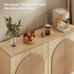 Sideboard with 4 Adjustable Shelves, Oak MDF