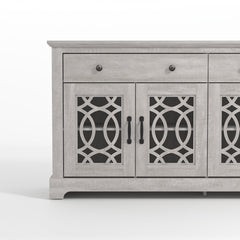 Sideboard with 4 Doors and 2 Drawers in Manufactured Wood, Dusty Gray Oak