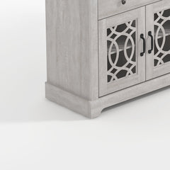 Sideboard with 4 Doors and 2 Drawers in Manufactured Wood, Dusty Gray Oak