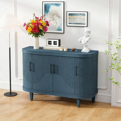 Sideboard with 4 Doors and Adjustable Shelves in Blue Wood