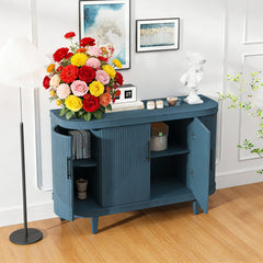 Sideboard with 4 Doors and Adjustable Shelves in Blue Wood