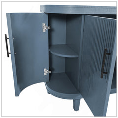 Sideboard with 4 Doors and Adjustable Shelves in Blue Wood