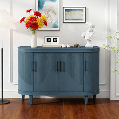 Sideboard with 4 Doors and Adjustable Shelves in Blue Wood
