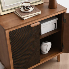 Sideboard with 4 Doors and Pine Legs in Brown