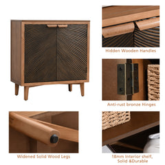 Sideboard with 4 Doors and Pine Legs in Brown