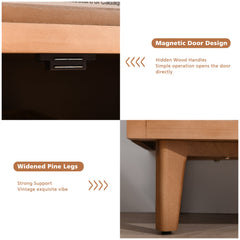 Sideboard with 4 Doors and Pine Legs in Brown