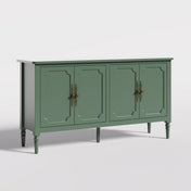 Sideboard with 4 Doors and Solid Wood Legs in Green