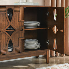 Sideboard with 4 Doors in Brown Manufactured Wood