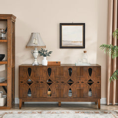 Sideboard with 4 Doors in Brown Manufactured Wood