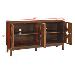 Sideboard with 4 Doors in Brown Manufactured Wood