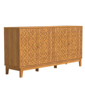 Sideboard with 4 Doors in Manufactured Wood, Brown Floral