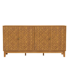 Sideboard with 4 Doors in Manufactured Wood, Brown Floral