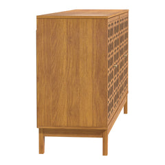 Sideboard with 4 Doors in Manufactured Wood, Brown Floral