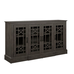Sideboard with 4 Glass Doors in Weathered Gray