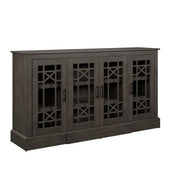 Sideboard with 4 Glass Doors in Weathered Gray